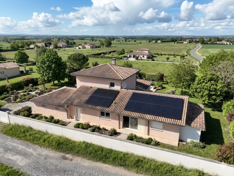 Installation photovoltaïque 9 kWc à Le Pian-Médoc en autoconsommation avec batterie virtuelle