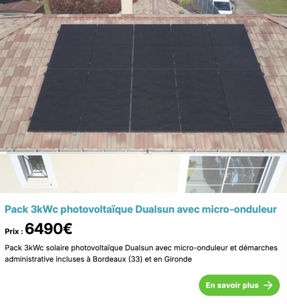Pack clé en main solaire photovoltaïque à Arcachon 